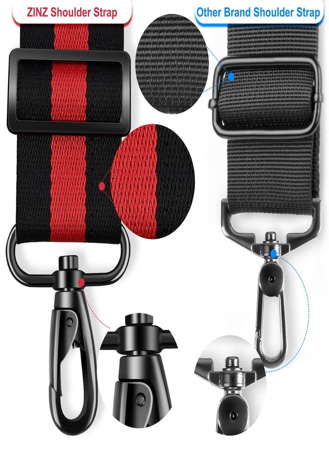 ZINZ Ultra-Thick Fixed Pad Shoulder Strap 76-inch Universal Bag Strap with Breathable Cushion and Dual Balanced Adjustable Buckles for Laptop Bag Luggage Messenger Bag Crossbody etc -Stripe-BRB - Image 4